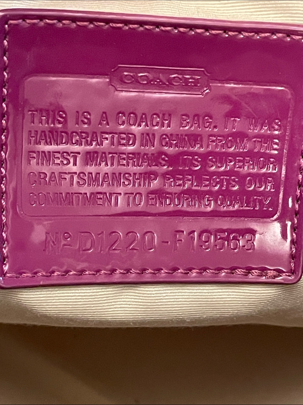 Vintage Coach Monogram Signature C Shoulder Bag. Magenta Pink /Tan. - Picture 6 of 16